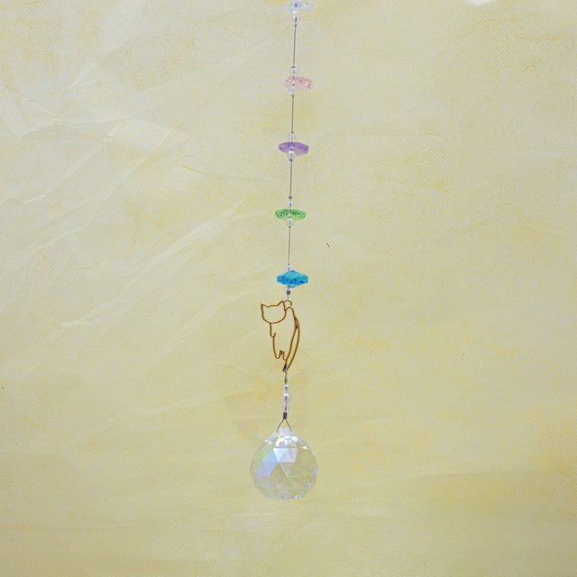 世界で一つ サンキャッチャー 猫 釣られ猫 ニャンキャッチャー ちりきら オンラインショップ