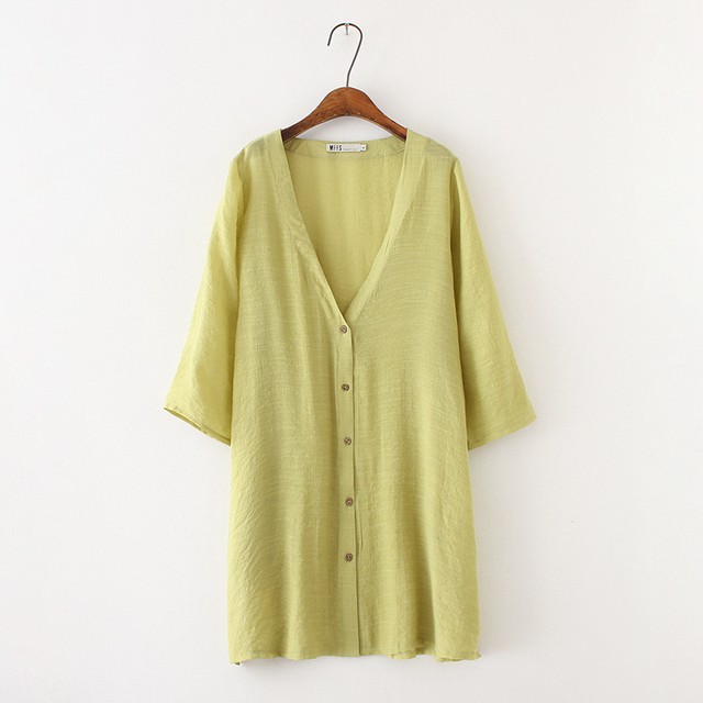 5色展開 リネン 七分袖 カーディガン ボレロ ガウン ロングカーディガン レディース 大きいサイズ リンネル系 シンプル カーディガン 麻 リネン 193 55 Valentina210