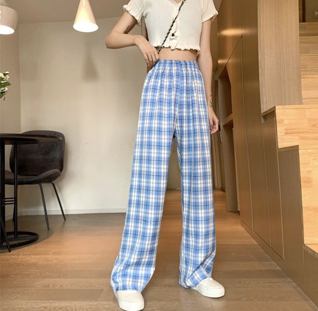 ストレートパンツ ハイウエスト スリム 細見え カジュアル カットオフ 青 黒 ブルー ブラック サブリナパンツ 八分丈 コットンデニム 春 通学 お出かけ 散歩 レディース レディース韓国ファッション通販 Nucleo ニュークレオ