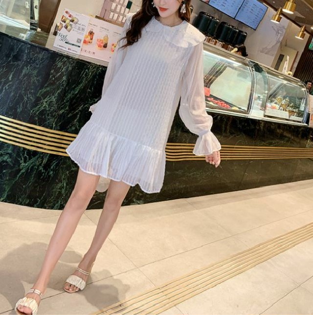 春 夏 レディース 白ワンピース 長袖ワンピース ドレス 大きいサイズ フィッシュテールスカート お出掛け デート かわいい おしゃれ Kr 5 023 Dress Sugar Moon