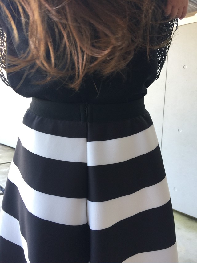 ボーダーフレアスカート Bianco N