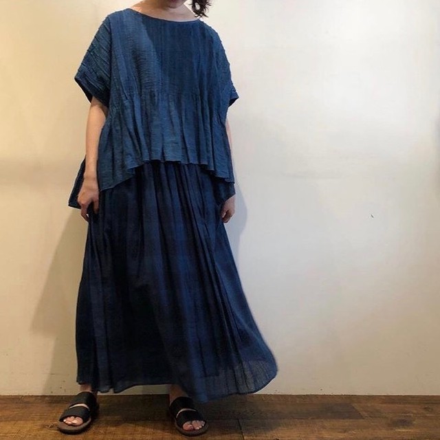 Maison De Soil メゾンドソイル Handwoven Indigo Linen Pleats P Ov Authentic Life Store
