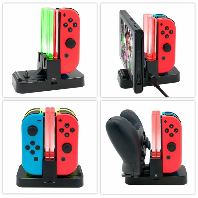 Nintendo Switch充電スタンド ジョイコン プロコン対応 任天堂スイッチ Joy Con Procon Usb 充電ドック 充電器 ボーダレス Base店