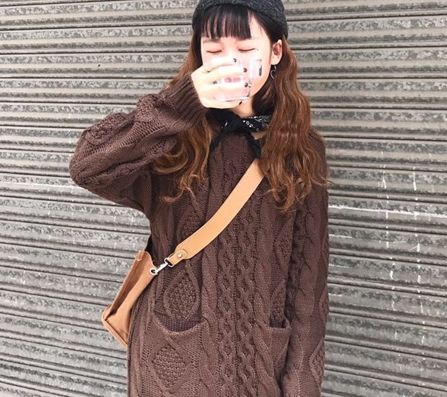 ニットワンピース ロングニットワンピース ニットワンピース 大きいサイズ ニット ワンピース ロング ケーブル編み ニット ざっくりニット ロング丈 マキシ丈 ニットワンピ カジュアル ガーリー 韓国 オルチャン 韓国ファッション 新作 秋冬 秋 冬 Om 84 Musubi Me 韓国