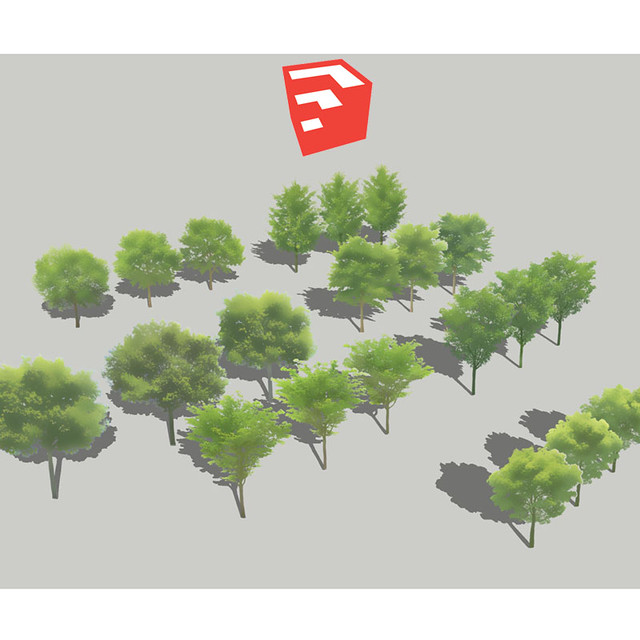 樹木イラストsketchup 4b 001 Sketchupチューリップ 人物 樹木素材