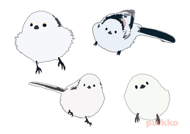 イラストデータ シマエナガ2 Puikko