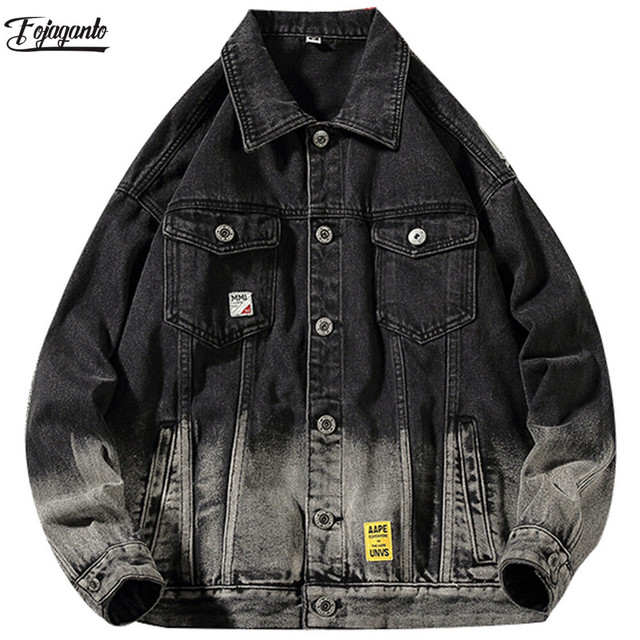 Fojagantoトレンドメンズデニムジャケットメンズワイルドデニムジャケットコート春秋デニムジャケットオス スプリング 春物 オータム 秋物 Fojaganto Efect