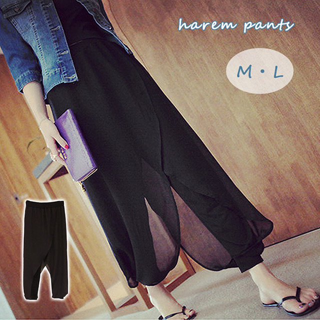 ハーレムパンツ サルエルパンツ アラジンパンツ ワイドパンツ レディース パンツ ズボン ボトムス シンプル 無地 合わせやすい ウエストゴム ゆったり 着心地快適 動きやすい 裾ゴム Ange Mignon