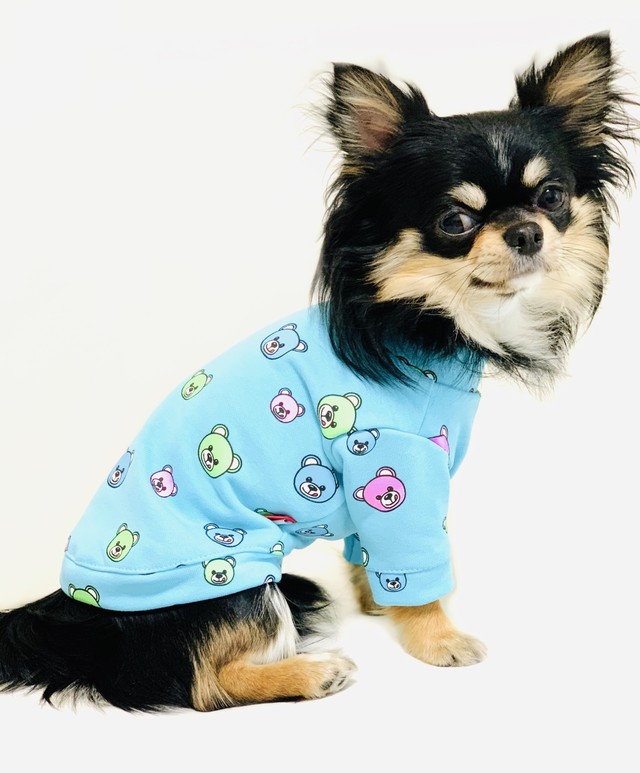 Multibear Sweat Lightblue 犬服 人気 犬の服 おしゃれ ドッグウェア 小型犬 犬服ブランド Chicc ドッグウェア ブランド