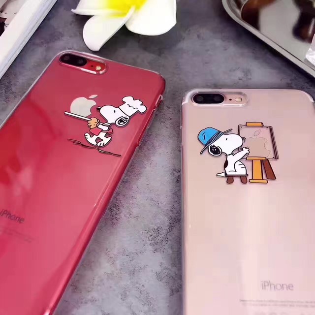 クッキング スヌーピー Tpu ケース カバー ストラップホール付き アップルマーク シンプル かわいい Iphone6 Iphone6s Iphone7 Iphone8 Little Merry Iphoneケースのお店