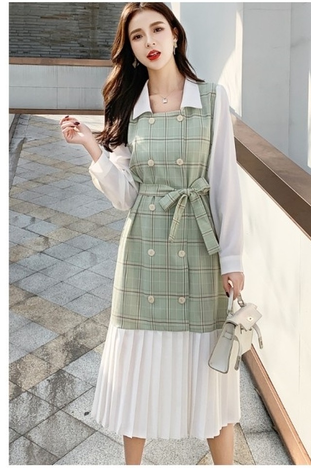 レディース ワンピース 春夏 ワンピース ドッキングワンピ モード系 モダン 個性的 ひざ下丈 クルーネック 半袖 大人可愛い フェミニン Basecamp49