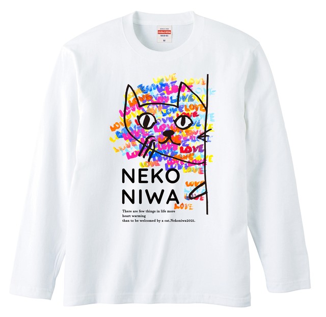 【NEW】2021.love&energy 猫庭ロングスリーブ Tシャツ【ホワイト】 ★全国送料無料★