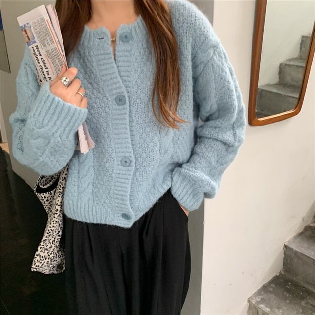 ケーブルニット ショート カーディガン Rs 2378 トップス 長袖 セーター ニットカーディガン プルオーバー ケーブル編み クルーネック 丸首 ラウンドネック アラン模様 ツイスト ショート丈 ミニ丈 ガーリー おしゃれ 大人可愛い 大人カジュアル フェミニン きれいめ