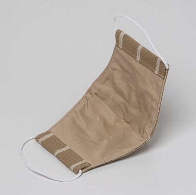 ６ ファッションマスク ベージュボーダー 沖縄の風