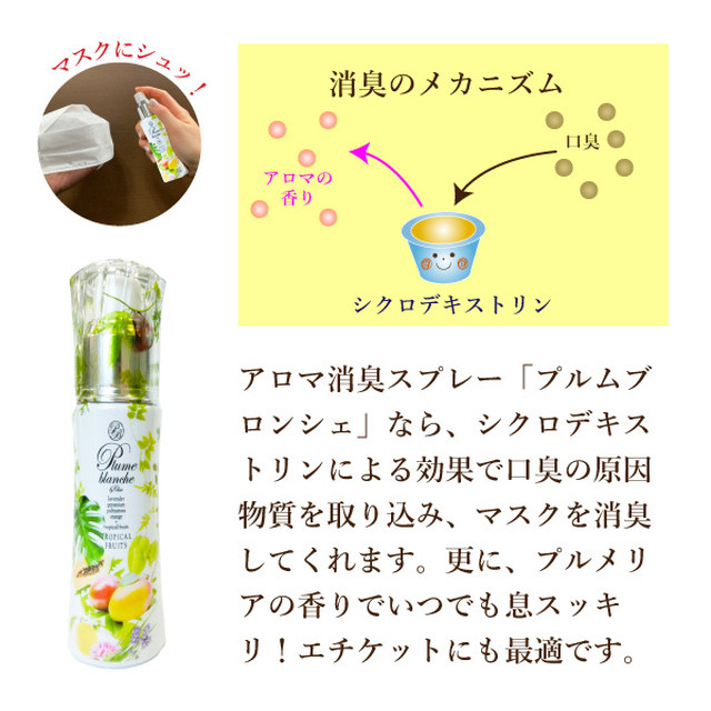 マスク専用 アロマ消臭スプレー トロピカルフルーツの香り マンゴー 50ml Lifeplus