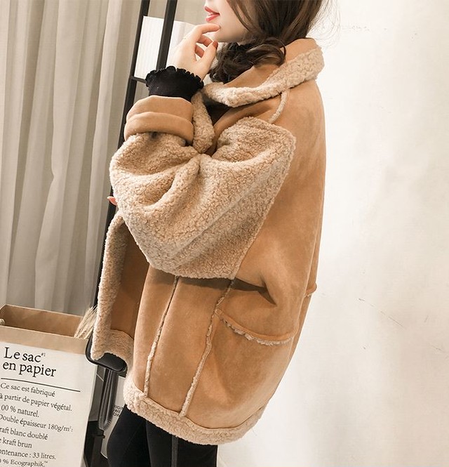 秋冬 ボア ジャケット フェイクムートン コート 3color 韓国 オルチャン Cocotown