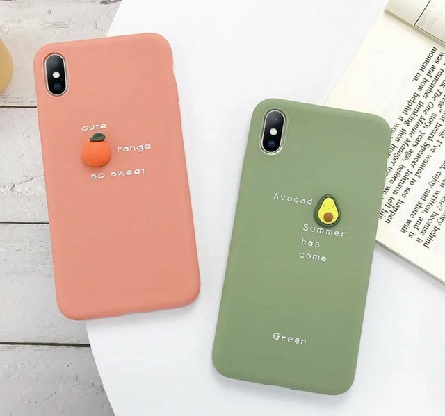 アボカド ピーチ オレンジ 立体マスコット Iphoneケース 7 8 他 Marayaインポート商品 送料無料