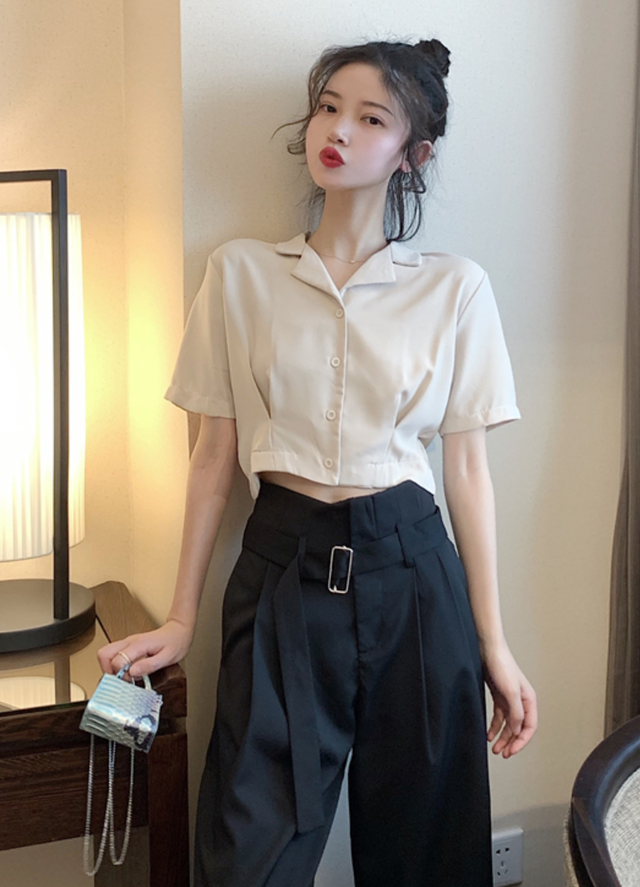 Setup Shirtsblouse Wide Pants セットアップ シャツブラウス ワイドパンツ 送料無料 Invogue