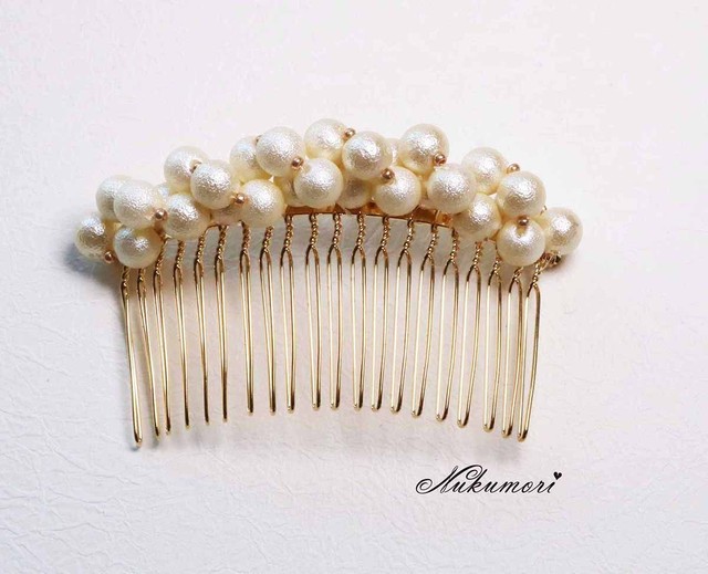 コットンパールコームa パール ヘアアクセサリー コーム レディース コットンパール Charis