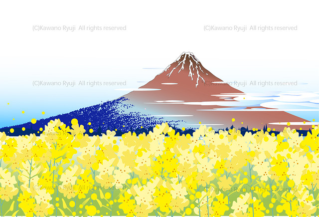 菜の花畑イラスト Aiベクターデータ Kawano ストックイラスト直販所