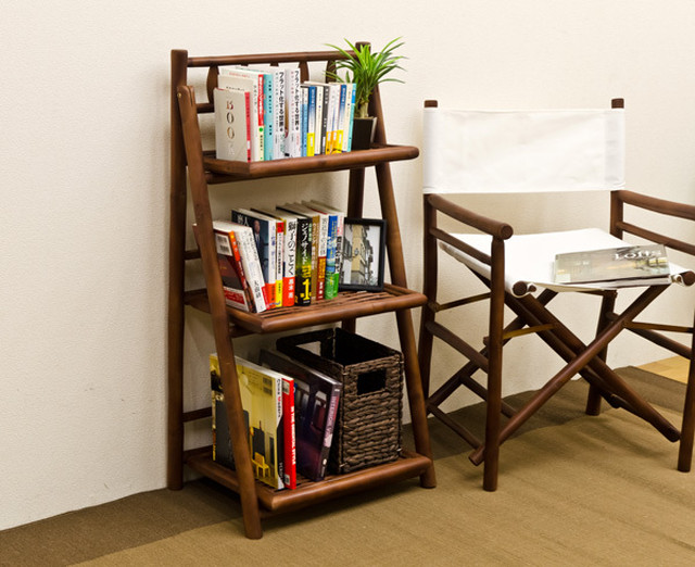 家具 収納 本棚 ラック アジアンバンブー シェルフ3段 三角タイプ Blc17 Lalalady Ownd