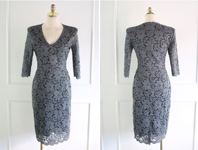aw 007 九分袖丈総レースワンピース Dress Company