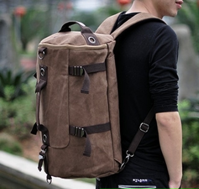 新作 バックパック レトロ キャンバス メンズ レディース アウトドア 旅行 ビッグバッグ 大容量 ぐるぐる