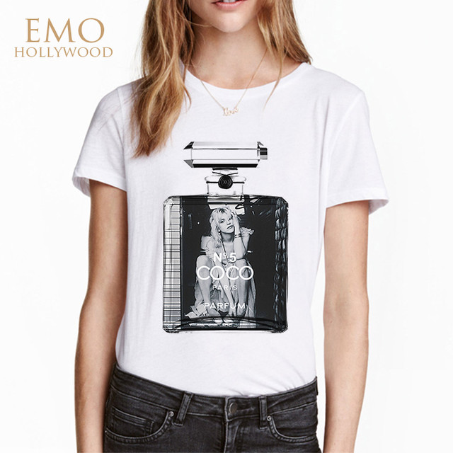 コートニー ラブ Coco No5 香水 ブランド グラフィックアートtシャツ セレブファッション グラフィックアートtシャツブランド販売 通販ショップ Emohollywood