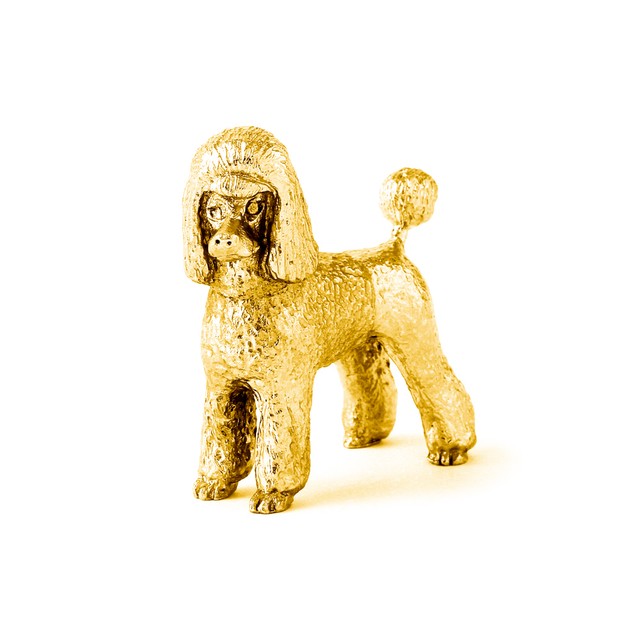 プードル ライオンカット 22ct ゴールドプレート イギリス製 アート ドッグ フィギュア コレクション Dog Arts Japan Base店