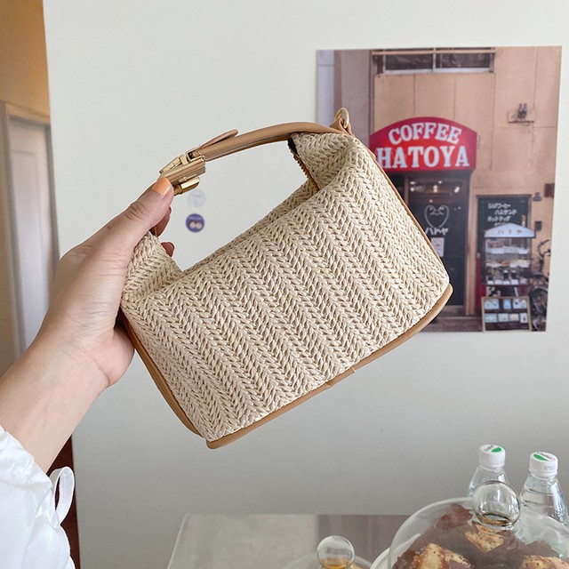 〈カフェシリーズ〉春のストロー織りバッグ