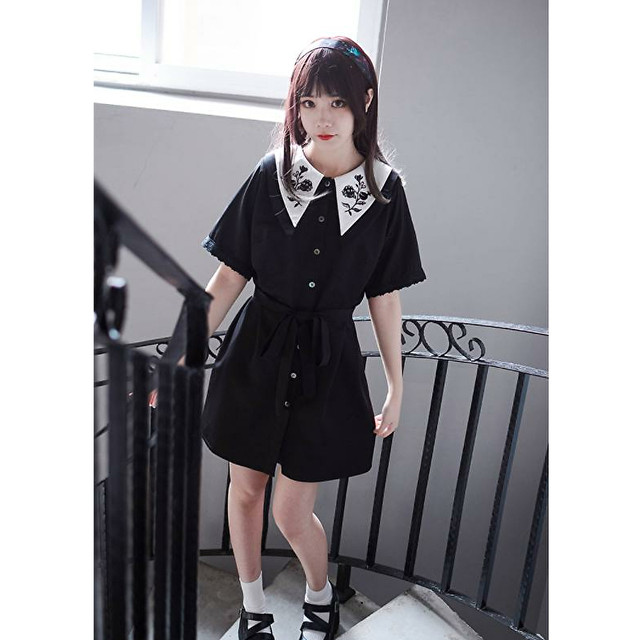残りわずか 在庫限り超価格 ゴスロリ ワンピ 2way 長袖 半袖 黒ゴス Jk制服 ロリータ 病み可愛い ストリート系 ゴシック 原宿系 10代 代 在庫限り Teammedellin Co