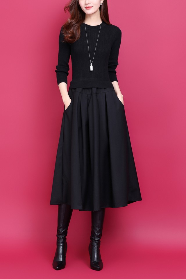 どんなシーンにも シンプル きれいめ配色ワンピース A017 Gio