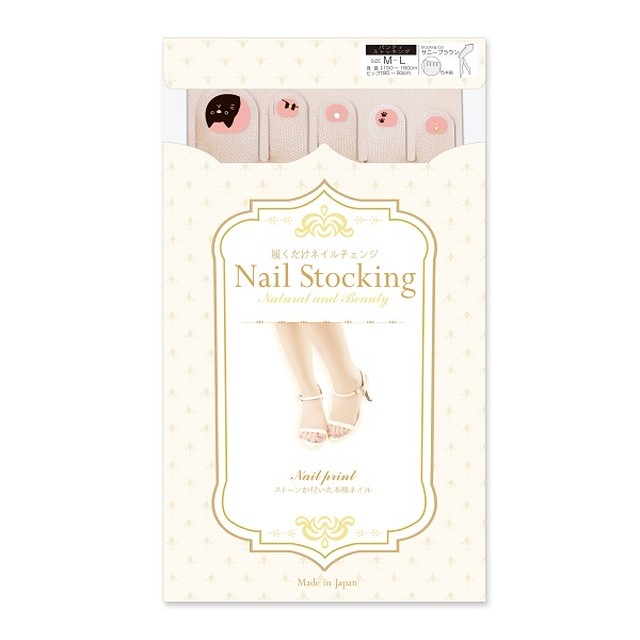 クリックポスト対応 夏に履くストッキング ネイルストッキング 5本指 フェミニンキャット ロングタイプ ねこのもり ねこのもり オンラインショップ