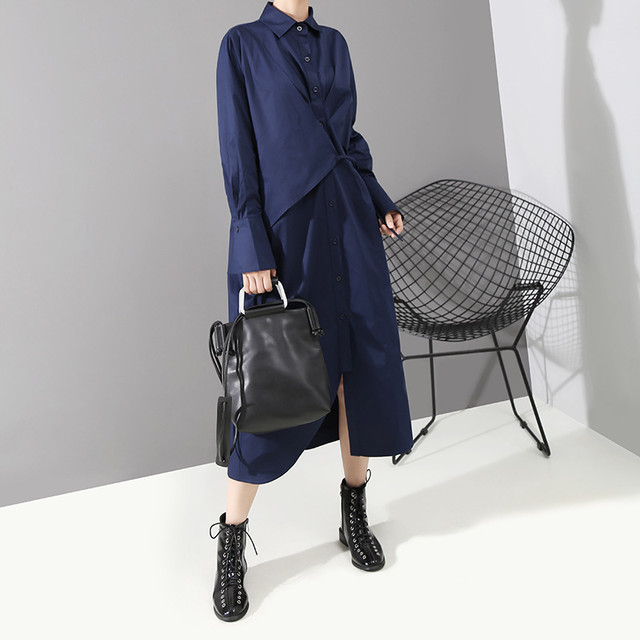 レディース モード系 ワンピース シャツ ロング丈 大人 きれいめ Command コマンドプラス