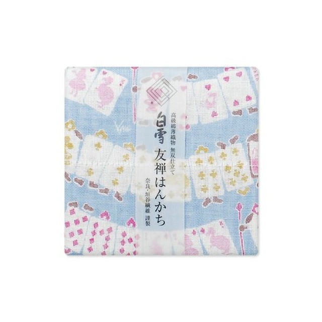 白雪友禅はんかち / 不思議の国のアリス / マカロンブルー 【ラッピング無料】