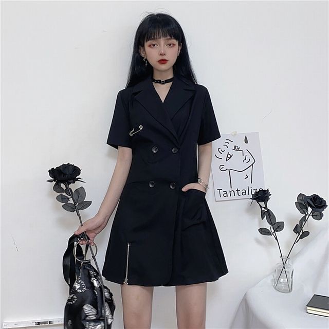 ブラック フリーサイズ カジュアル 半袖 ミニ丈 タイト ストリート オルチャン 韓国ファッション 10代 代 シンプル 可愛い Mep1101