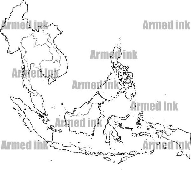 商用可 東南アジアの白地図を販売中 1coins