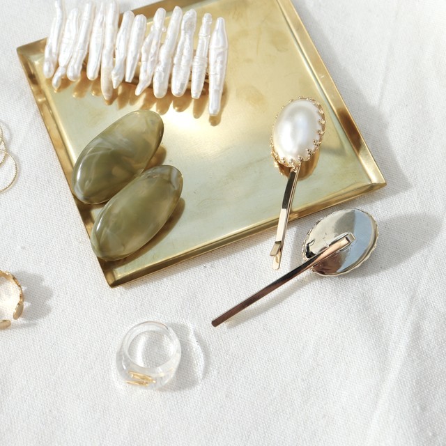 Hair Pin 通常商品 Pearl Black Stone Hair Pin 2 Hair