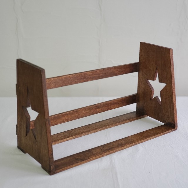 古い木製ブックスタンド 星形 レトロ雑貨 來乎舎 モダン