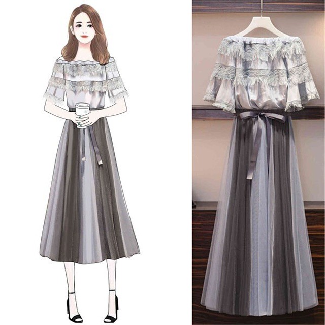 コーディネートセット レディース 夏服 女性 韓国 セットアップ オフショルダー 半袖 フリル袖 体型カバー お出かけ オシャレ 大人可愛い ガーリー きれいめ シンプル こなれ感 ゆったり デート 女子会 休日 春夏 大きいサイズ トレンド グレー 灰色 おひさまブランケット