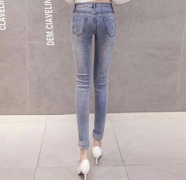 パール付きデニムパンツ Cheri Napi