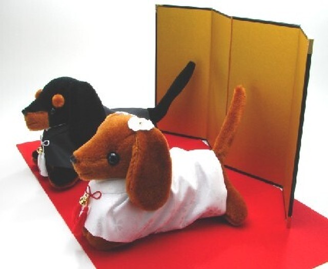 ミニチュアダックスのウェルカムドール手作りキット和装 ボア生地カット済みダックスフントのぬいぐるみ ウェディングドッグの手芸パック 幸せデリバリー リングピローなどの結婚式アイテム 手芸用品の通販