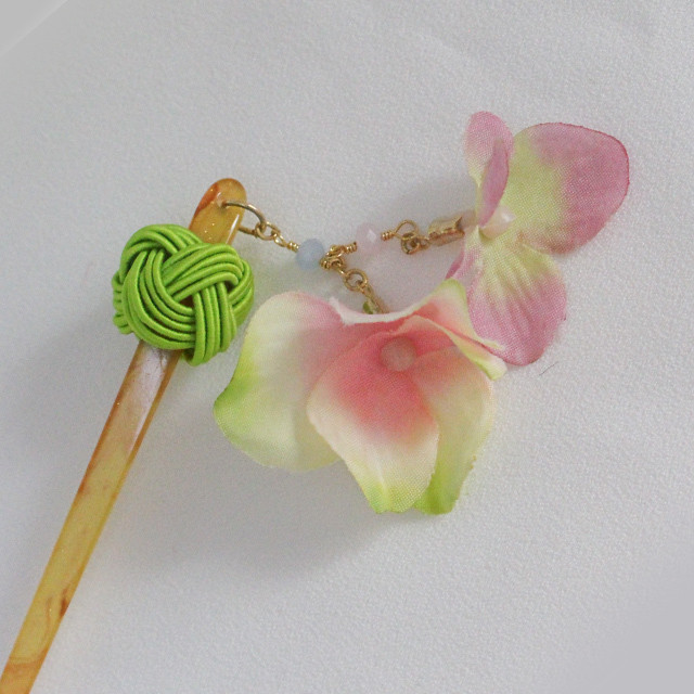【suifuyouコラボ商品】紫陽花と玉結びのかんざし3(現品限り)