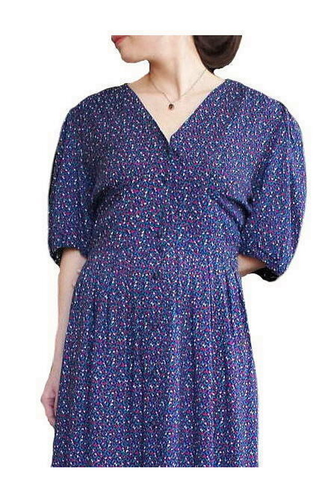 古着 80年代 エルサルバドル 小花柄 半袖 パフスリーブ ワンピース Nuts Smith Street Market