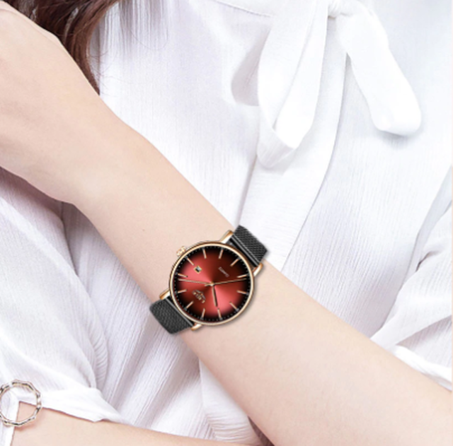 Lige 腕時計 レディース 防水 クォーツ 薄い 日付表示 ステンレスメッシュベルト 海外トップブランド 9934 エレガント 3色展開 Happy Hobby あなたのベストが見つかるお店