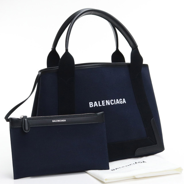 中古美品 バレンシアガ Balenciaga ネイビーカバ トートバッグ キャンバス ランク S Us 1 メンズ レディース ビッグヒット リユース