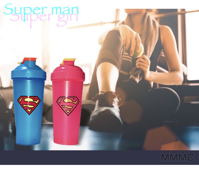 Marvel Superman And Supergirl プロテイン シェーカー ボトル Shaker マーベル ヒーロー アメリカン アメコミ スーパーマン スーパーガール トレーニング aa グッズ Mmmc