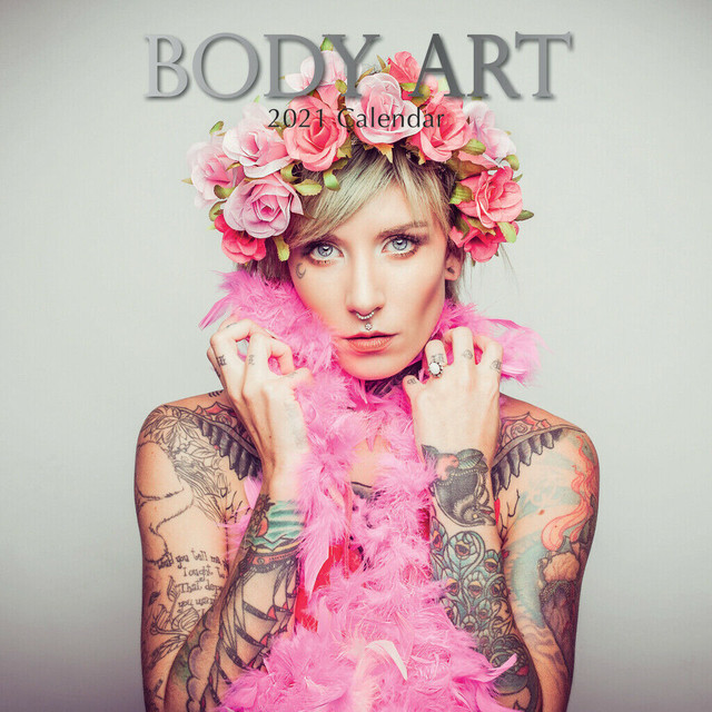 送料無料 21年 カレンダー Body Art Tattoo 刺青 入れ墨 和柄 セクシー インテリア ディスプレイ 輸入雑貨 おしゃれ アート 日本未発売 Hachinohe Base 1518