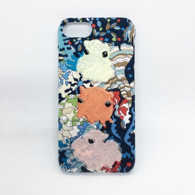 光る刺繍iphoneケース メンダコトリオ 深海シリーズリバティプリント Keora Keora Web Store