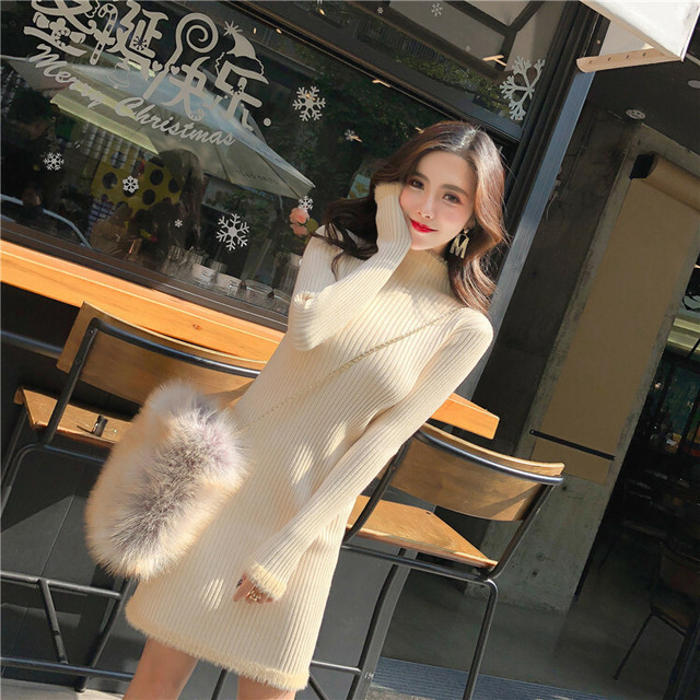 イイ女風 タートルネックニットワンピ Loner Select 韓国ファッション 海外ファッション セクシーコーデ ギャル服 イイ女風 タートルネックニットワンピ Loner Select 韓国ファッション 海外ファッション セクシーコーデ ギャル服